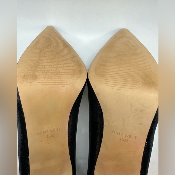 NINE WEST BLACK IRIDESCENT PUMPS SZ 10 - Picture 7 of 7